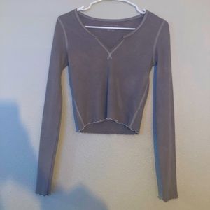 American Eagle lilac waffle long sleeve